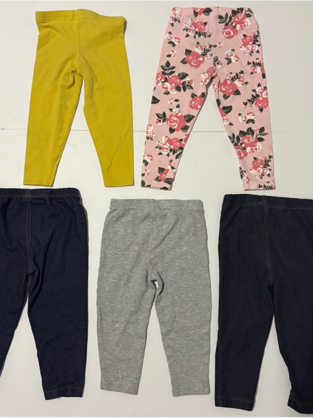 Carter’s Baby Girl Leggings BUNDLE– Jeggings, Gray, Floral 18 months - Picture 4 of 5